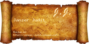 Janzer Judit névjegykártya